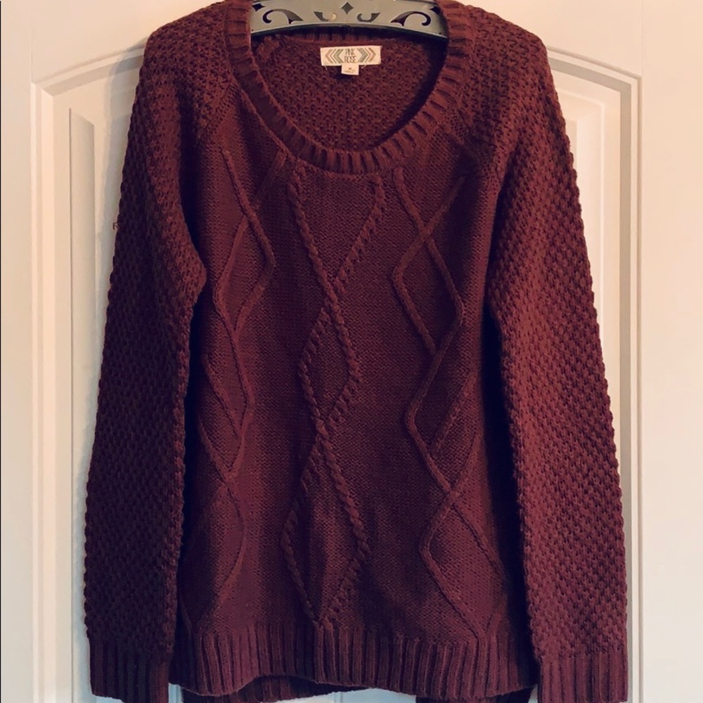 Pink rose mulberry knit sweater